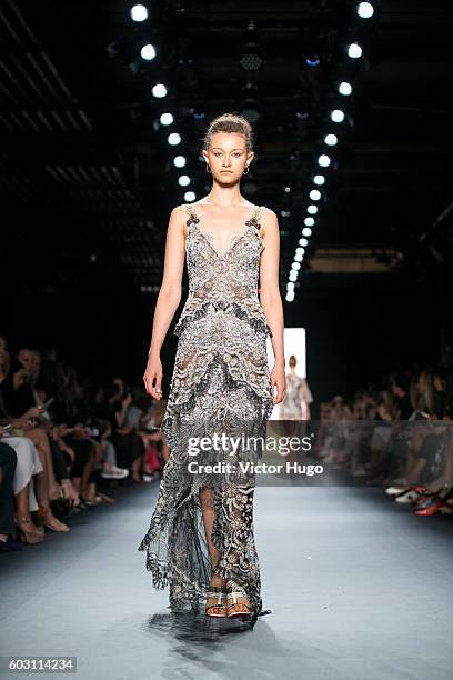 Model Walks the Runway at Jenny Packham - Front Row - September 2016 - New York Fashion Week: The Shows at The Dock, Skylight at Moynihan Station on...