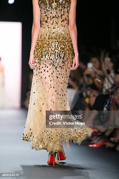 Model Walks the Runway at Jenny Packham - Front Row - September 2016 - New York Fashion Week: The Shows at The Dock, Skylight at Moynihan Station on...