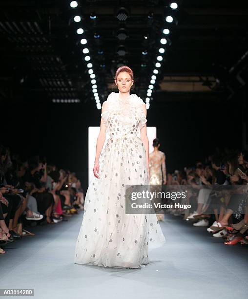 Model Walks the Runway at Jenny Packham - Front Row - September 2016 - New York Fashion Week: The Shows at The Dock, Skylight at Moynihan Station on...