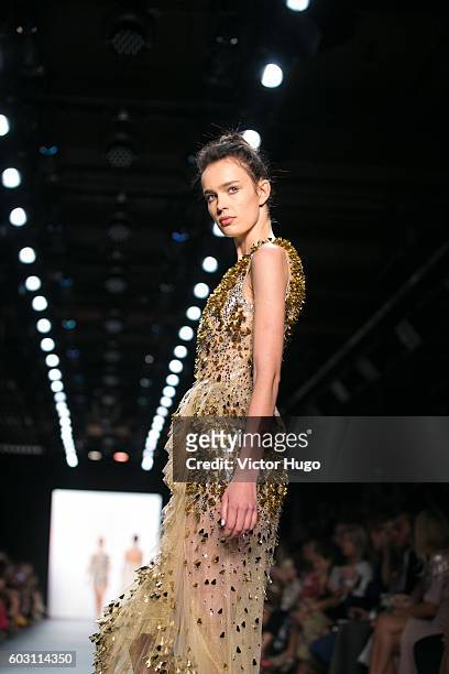 Model Walks the Runway at Jenny Packham - Front Row - September 2016 - New York Fashion Week: The Shows at The Dock, Skylight at Moynihan Station on...