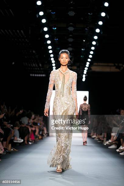Model Walks the Runway at Jenny Packham - Front Row - September 2016 - New York Fashion Week: The Shows at The Dock, Skylight at Moynihan Station on...