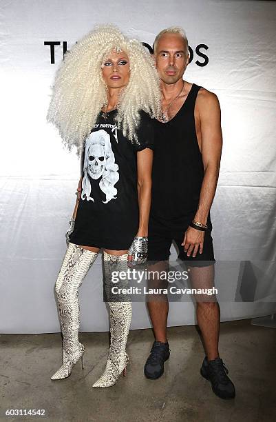 Designers Phillipe Blond and David Blond backstage at The Blonds September 2016 New York Fashion Week at Milk Studios on September 11, 2016 in New...