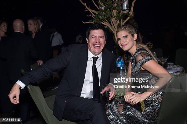 Actors Ken Marino and Lake Bell attend the Creative Arts Emmy Awards Governors Ball at Microsoft Theater on September 10, 2016 in Los Angeles,...