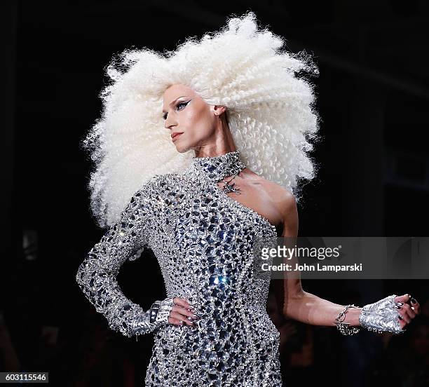 Designer Phillipe Blond walks the runway during the The Blonds show on September 2016 MADE Fashion Week at Milk Studios on September 11, 2016 in New...