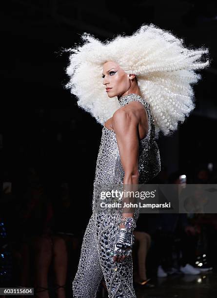 Designer Phillipe Blond walks the runway during the The Blonds show on September 2016 MADE Fashion Week at Milk Studios on September 11, 2016 in New...