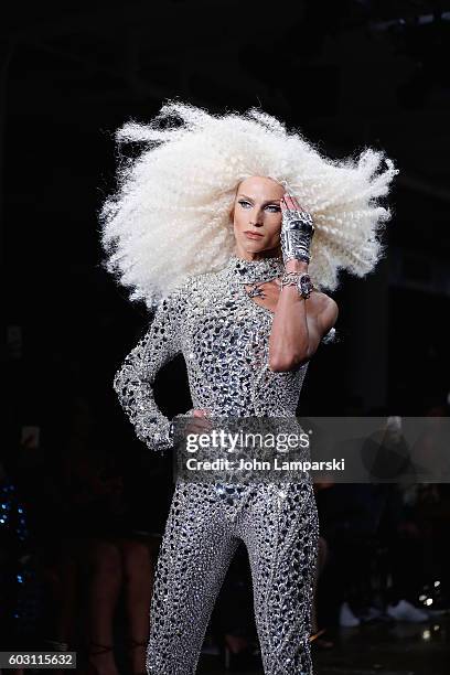 Designer Phillipe Blond walks the runway during the The Blonds show on September 2016 MADE Fashion Week at Milk Studios on September 11, 2016 in New...