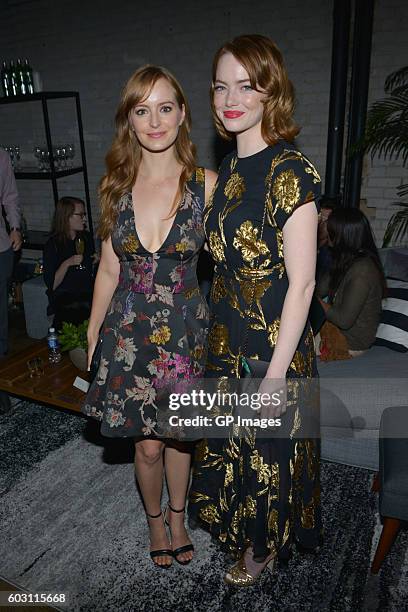 Actress Anna O'Reilly and actress Emma Stone attend the "Katie Says Goodbye" TIFF Party hosted by CIROC and Grolsch at Storys Building on September...