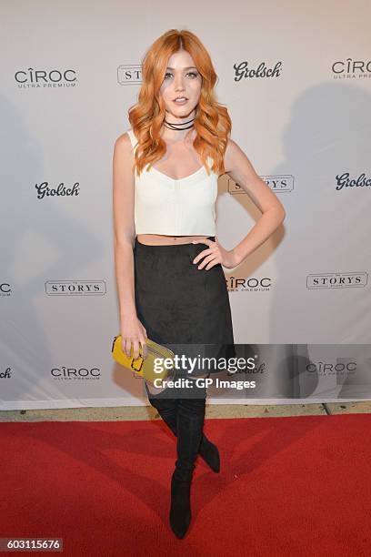 Actress Katherine McNamara attends the "Katie Says Goodbye" TIFF Party hosted by CIROC and Grolsch at Storys Building on September 11, 2016 in...