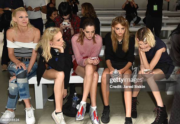 Models sit before the rehearsal at Prabal Gurung - Backstage - September 2016 - New York Fashion Week: The Shows at The Gallery, Skylight at Clarkson...