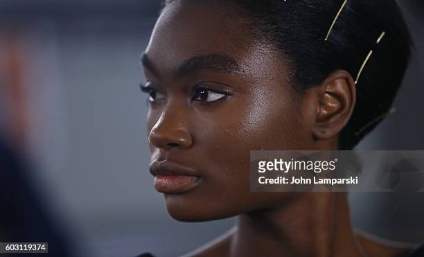 Models prepare backstage during The Blonds on September 2016 MADE Fashion Week at Milk Studios on September 11, 2016 in New York City.