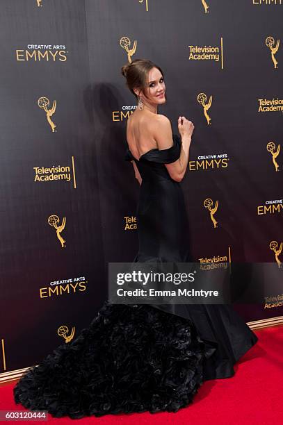 Actress Erinn Hayes arrives at the Creative Arts Emmy Awards at Microsoft Theater on September 10, 2016 in Los Angeles, California.