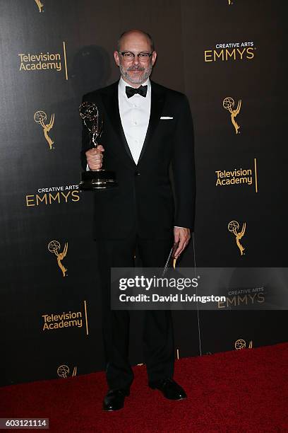 Actor Rob Corddry, winner of Outstanding Actor In A Short Form Comedy Or Drama Series, poses in the 2016 Creative Arts Emmy Awards Press Room Day 2...