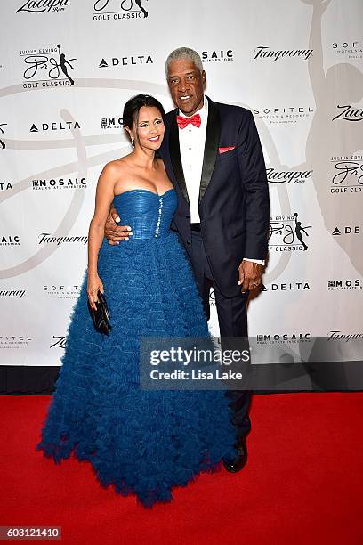 Dorys and Julius Erving attend the Julius Erving Red Carpet & Pairings Event at Sofitel Hotel on September 11, 2016 in Philadelphia, Pennsylvania.