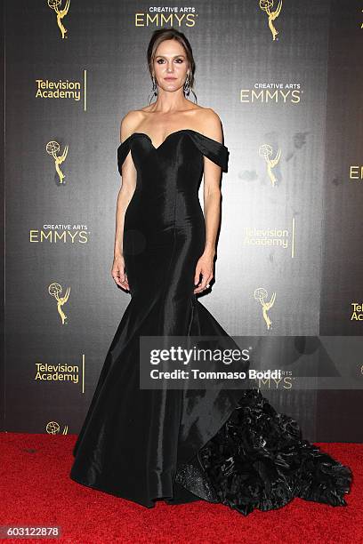 Erinn Hayes poses in the press room at the 2016 Creative Arts Emmy Awards held at Microsoft Theater on September 11, 2016 in Los Angeles, California.