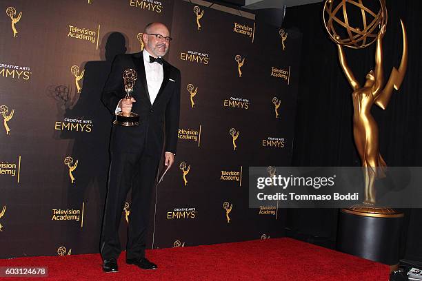Rob Corddry poses in the press room at the 2016 Creative Arts Emmy Awards held at Microsoft Theater on September 11, 2016 in Los Angeles, California.