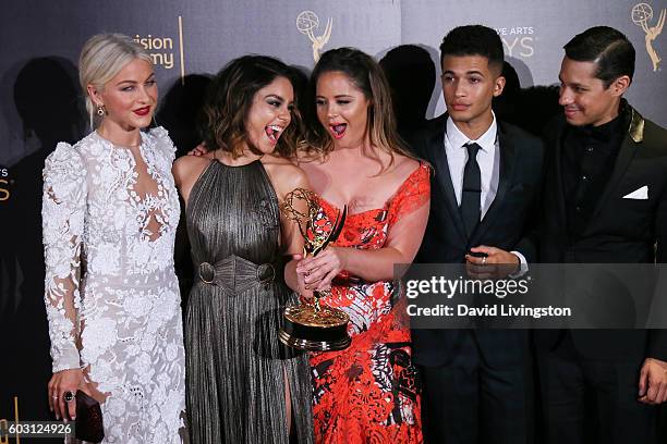 Actors Julianne Hough, Vanessa Hudgens, Kether Donohue, Jordan Fisher and David Del Rio winners of Outstanding Special Class Program for Grease Live,...