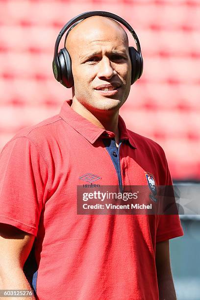 Ala Eddine Yahia of Caen during the french Ligue 1 match between Stade Rennais and SM Caen at Stade de la Route de Lorient on September 11, 2016 in...