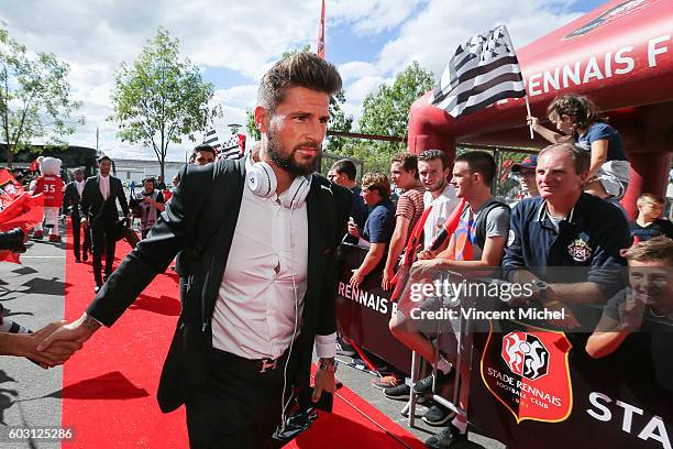 Benoit Costil of Rennes during the french Ligue 1 match between Stade Rennais and SM Caen at Stade de la Route de Lorient on September 11, 2016 in...