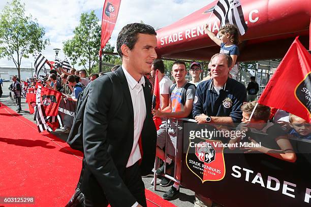 Romain Danze of Rennes during the french Ligue 1 match between Stade Rennais and SM Caen at Stade de la Route de Lorient on September 11, 2016 in...