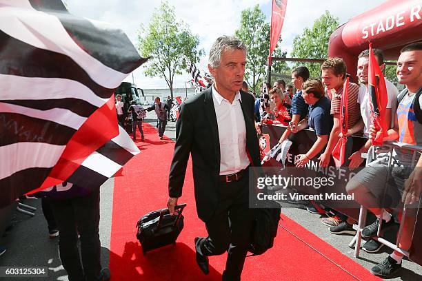 Christian Gourcuff headcoach of Rennes during the french Ligue 1 match between Stade Rennais and SM Caen at Stade de la Route de Lorient on September...