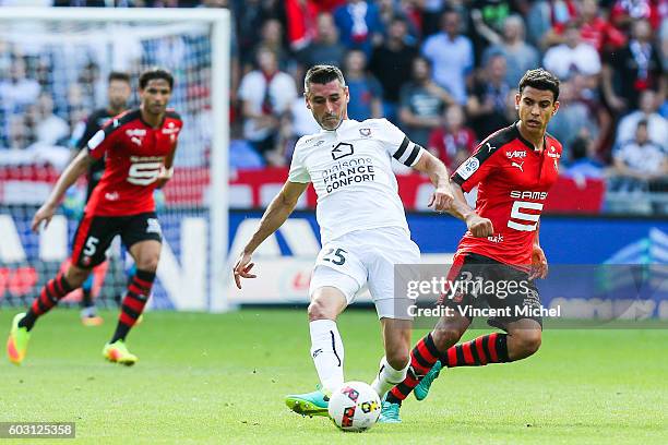 Julien Feret of Caen and Benjamin Andre of Rennes during the french Ligue 1 match between Stade Rennais and SM Caen at Stade de la Route de Lorient...