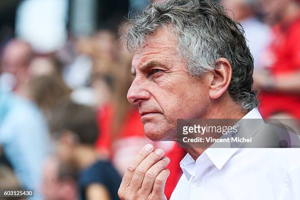 Christian Gourcuff headcoach of Rennes during the french Ligue 1 match between Stade Rennais and SM Caen at Stade de la Route de Lorient on September...