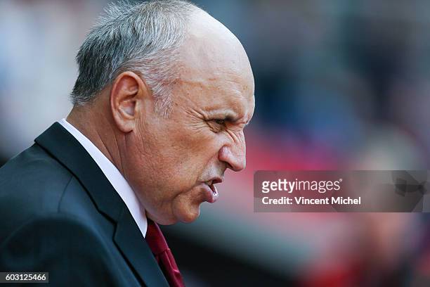 Rene Ruello, president of Rennes during the french Ligue 1 match between Stade Rennais and SM Caen at Stade de la Route de Lorient on September 11,...
