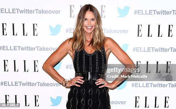 Elle Macpherson arrives at TwitterAU HQ on September 12, 2016 in Sydney, Australia.