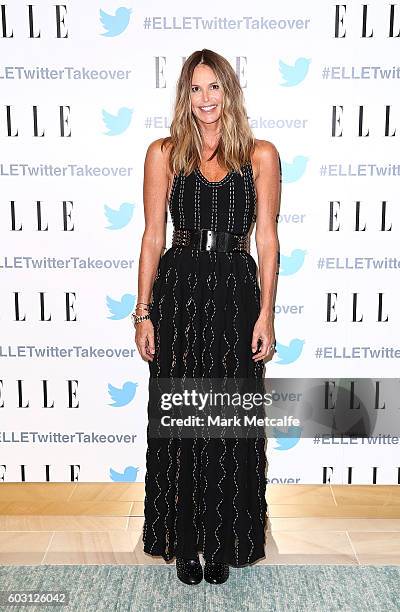 Elle Macpherson arrives at TwitterAU HQ on September 12, 2016 in Sydney, Australia.