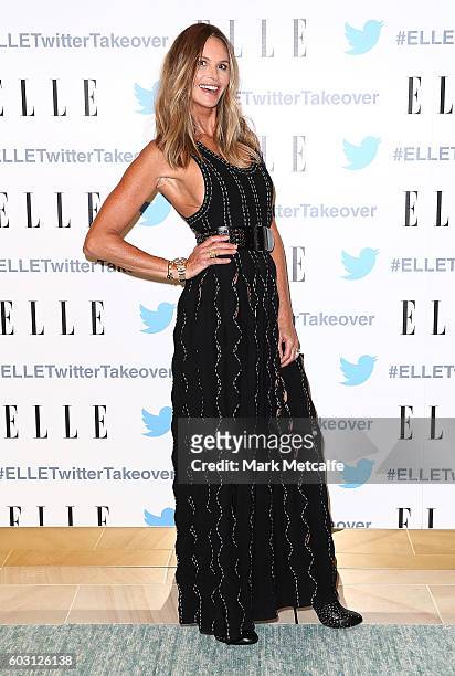 Elle Macpherson arrives at TwitterAU HQ on September 12, 2016 in Sydney, Australia.