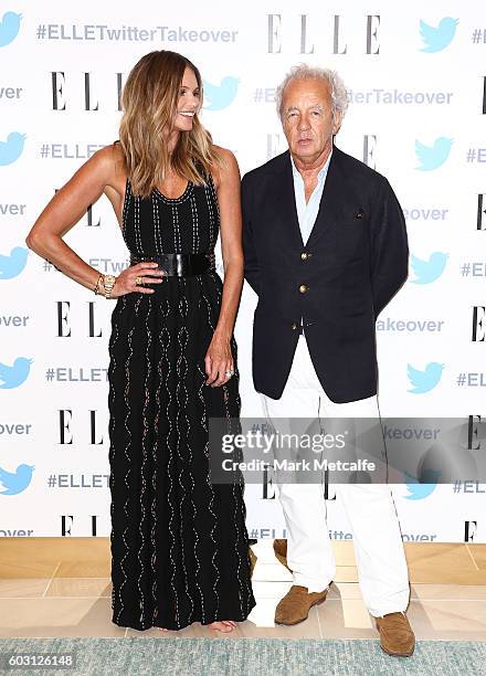 Elle Macpherson and Gilles Bennison arrive at TwitterAU HQ on September 12, 2016 in Sydney, Australia.