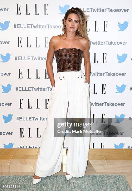 Jesinta Campbell arrives at TwitterAU HQ on September 12, 2016 in Sydney, Australia.