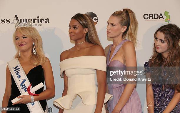 Savvy Shields, Ciara, Sara Foster and Laura Marano appear during the 2017 Miss America Competition - Show at Boardwalk Hall Arena on September 11,...