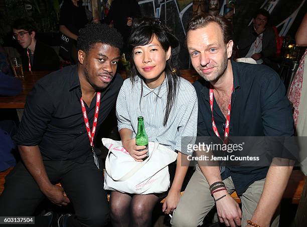 Tamir Muhammed, Ana Leeuw and Nicholas Goldberg attend Locarno's Late Drink At TIFF at Bovine on September 11, 2016 in Toronto, Canada.