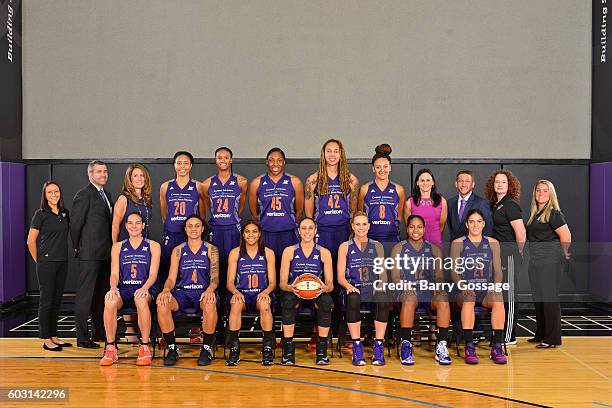 The Phoenix Mercury pose for a team photo on September 9, 2016 at Talking Stick Resort Arena in Phoenix, Arizona. NOTE TO USER: User expressly...