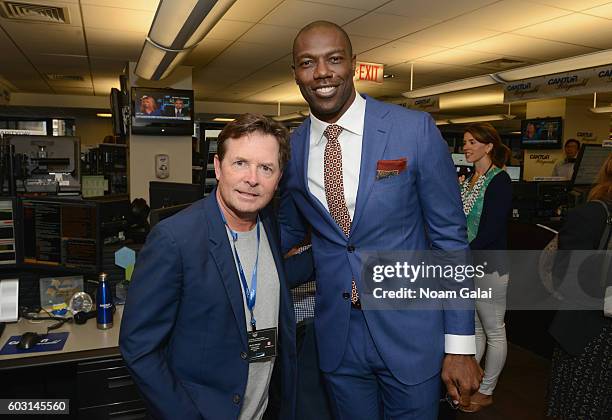 Michael J. Fox and Terrell Owens attend the Annual Charity Day hosted by Cantor Fitzgerald, BGC and GFI at Cantor Fitzgerald on September 12, 2016 in...