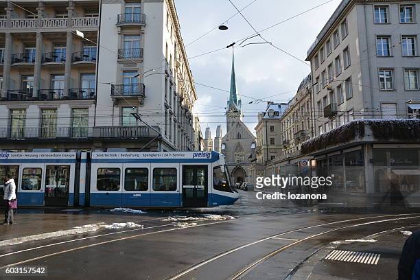paradeplatz - tram zürich stock pictures, royalty-free photos & images