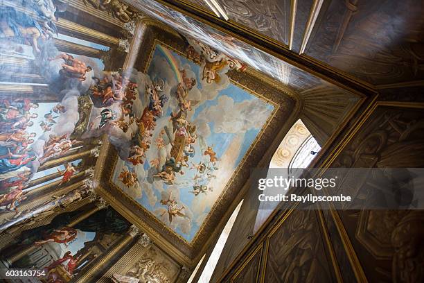 ceiling above the king's staircase in the william iii - hampton court stock pictures, royalty-free photos & images