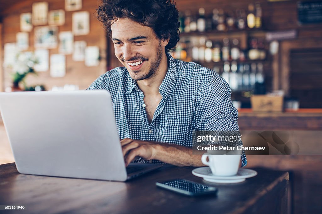 Surfing the net in the cafeteria