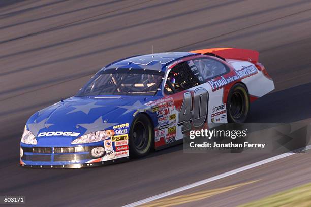 Sterling Marlin drives his Ganassi Racing Dodge Intrepidduring practice for the NASCAR Winston Cup Series Protection One 400 at Kansas Speedway in...