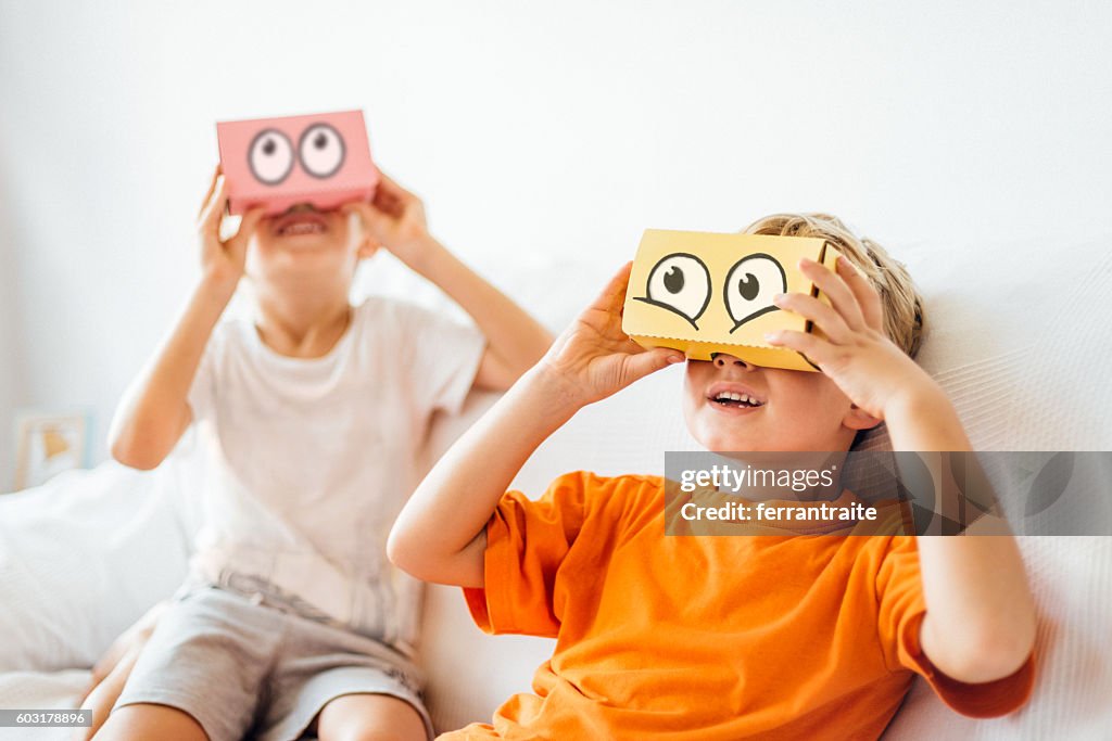 Children playing with Virtual Reality Headsets