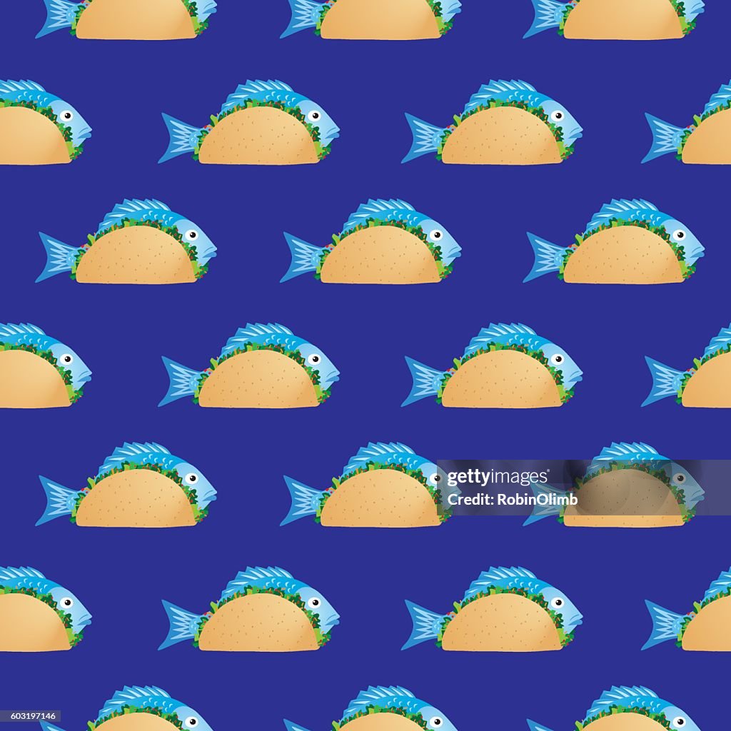 Fish Tacos Seamless Pattern