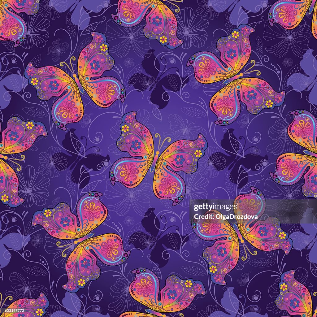 Spring Dark Vector Seamless Spring Dark Violet Pattern High-Res Vector Graphic - Getty Images