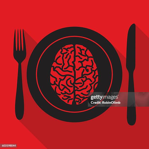 brain dinner icon - brainfood stock illustrations