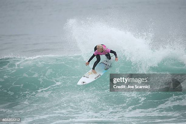 Laura Enever of Australia in action during her fourth round heat at the 2016 Swatch Women's Pro at Trestles at San Onofre State Beach on September...