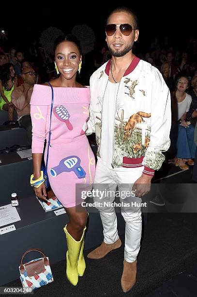 Teyonah Parris and Jussie Smollett attends the Jeremy Scott fashion show during New York Fashion Week: The Shows at The Arc, Skylight at Moynihan...