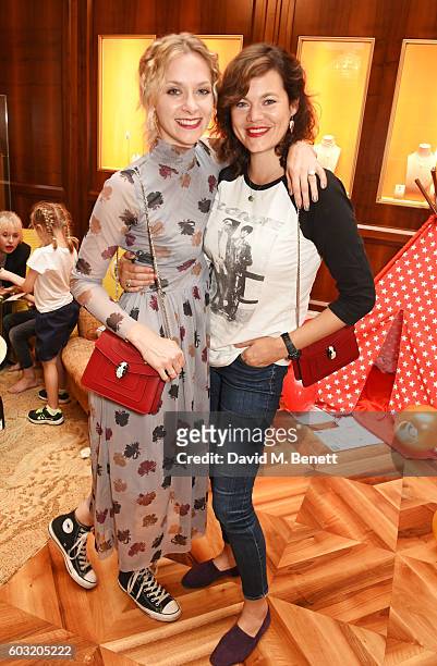 Portia Freeman and Jasmine Guinness attend the Bulgari Tea Party in support of Save The Children at Bulgari New Bond Street on September 12, 2016 in...