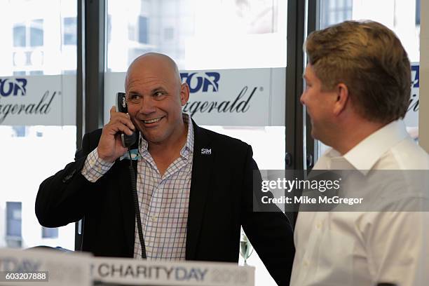 Player Jim Leyritz attends the Annual Charity Day hosted by Cantor Fitzgerald, BGC and GFI at Cantor Fitzgerald on September 12, 2016 in New York...