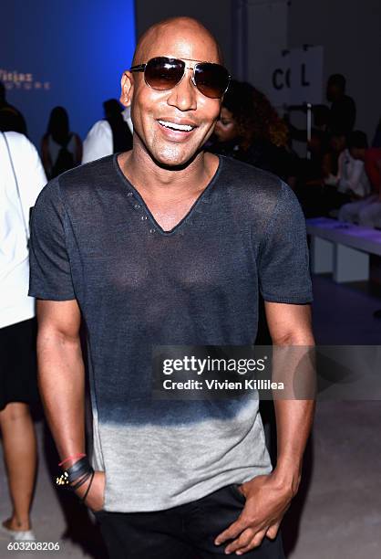 Ten Travis attends the Irina Vitjaz fashion show during New York Fashion Week: The Shows September 2016 at The Gallery, Skylight at Clarkson Sq on...