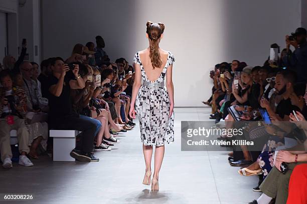 Models walk in the finale of the Irina Vitjaz fashion show during New York Fashion Week: The Shows September 2016 at The Gallery, Skylight at...